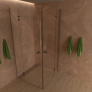 Sprchovací kút SK 11 Dvojkrídlové dvere, dva pevné diely
